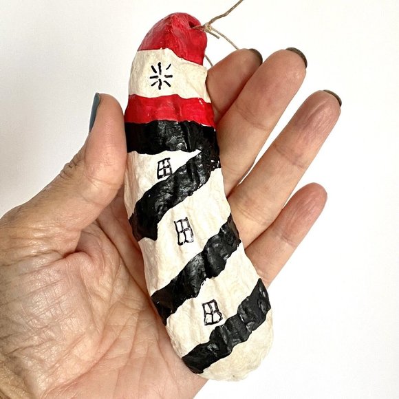 Oyster Shell Lighthouse Hand Painted Ornament Josie Shells by Ruth Florida NWT - Picture 2 of 5